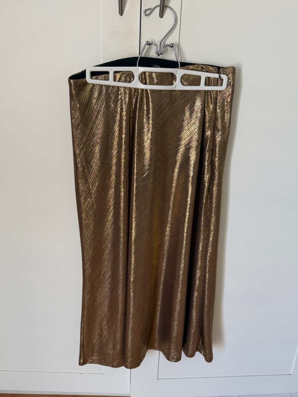 Aqua Metallic Bronze Midi Skirt size small
